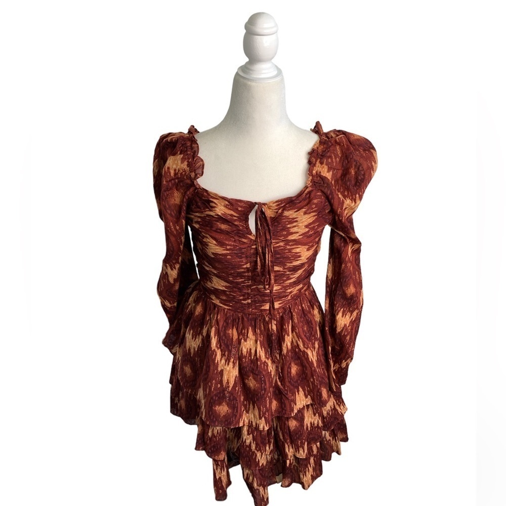 House of Harlow 1960 Ruffle Poof Long Sleeve Mini Dress sz S